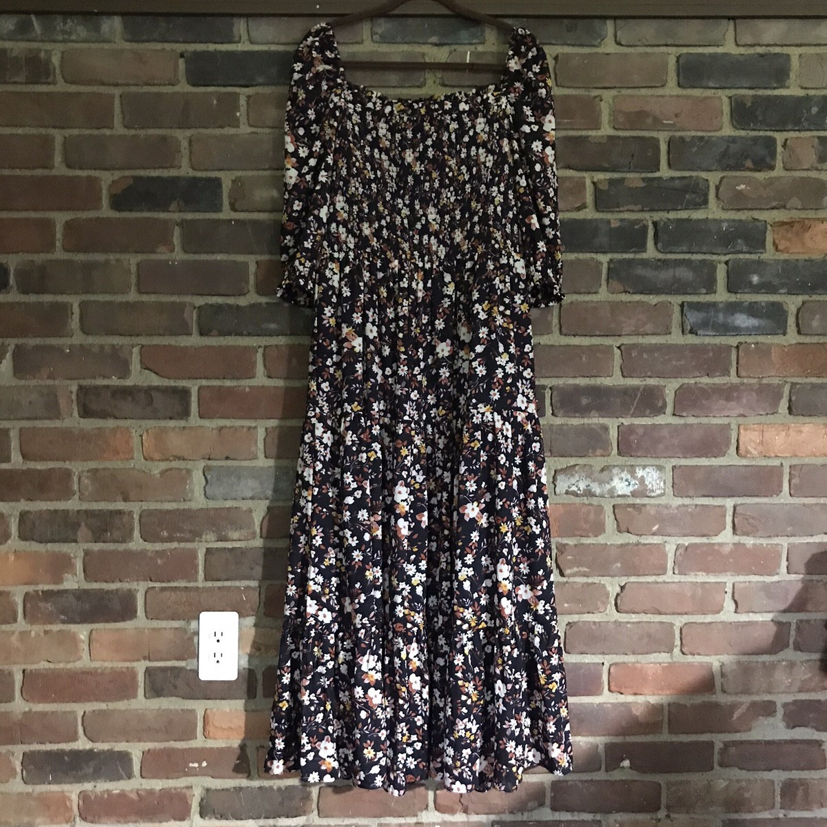 ann taylor floral maxi dress ANN TAYLOR smocked floral maxi dress Sz 12 / large Peasant Prairie