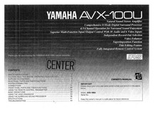 Yamaha AVX-100-U Amplifier Owners Manual