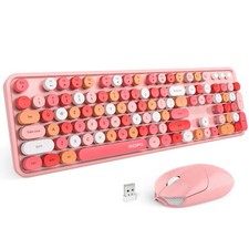 Wireless Keyboard and Mouse Combo Full Size Typewriter Keyboard with Multi-Me...