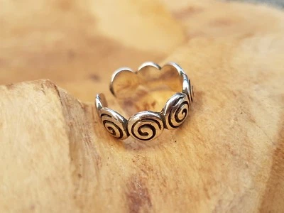 Ring Spirale des Lebens Silber Pagan Mittelalter LARP Reenactment R2.4
