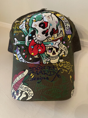 Ed Hardy LOVE DIES HARD Rhinestone Cap 