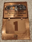 RARE Vintage American Home Life Insurance Company Metal Calendar Sign - Gas Oil