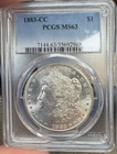 1883-CC Morgan Silver Dollar $1 PCGS MS63 ~ Beautiful Coin!!