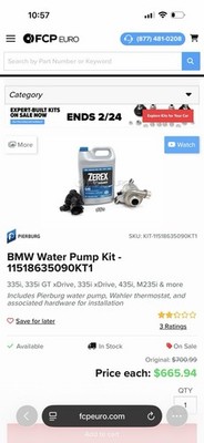 BMW N55 Electric Water Pump & Thermostat Kit FCP Euro 335i 435i M235i M2 X5 X6