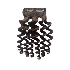 Real 100 Natural Human Hair 2Clip-In Real Hair Extension Remy Curly Side Bangs