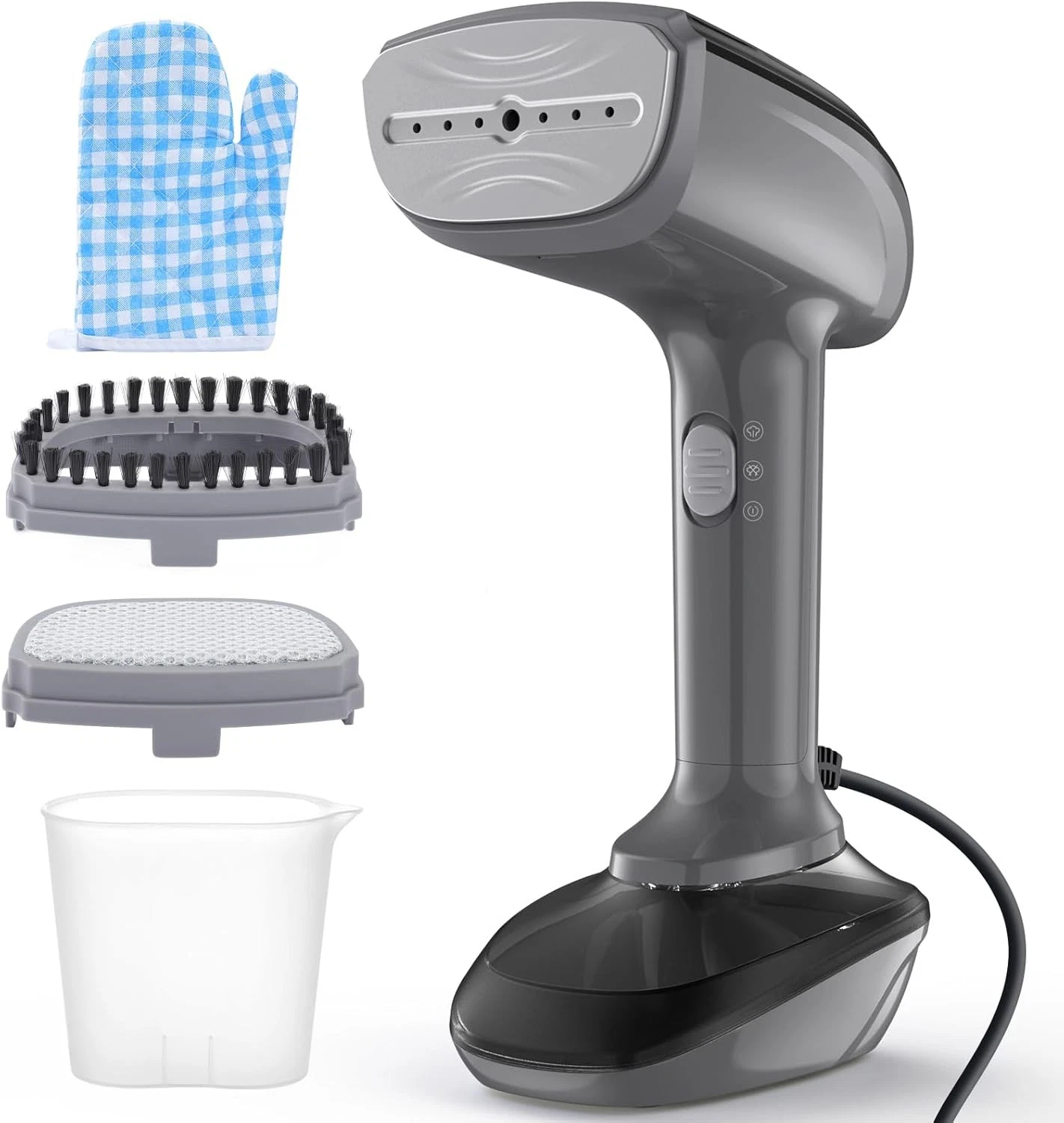 Powerful Handheld Fabric Steamer - 1800W with Fast Ceramic Heat-Up Plate, 2-in-1