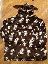 Peanuts Snoopy Blanket Hoodie W/ Ears Pullover Size S/M