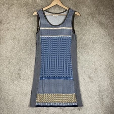 Max Studio Specialty Products Dress Womens Small Blue Yellow Sleeveless- 3471*
