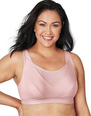 Playtex Women's Secrets Bounce Control Wireless Bra, Pink Pirou, 44D