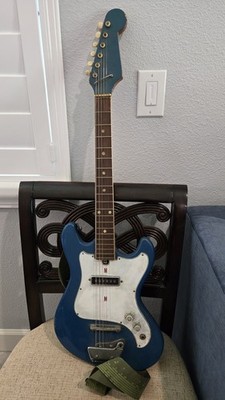 Vintage 1960s Kawai Telstar Electric Guitar Blue MIJ Japan Working 