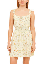 Reformation Emmaline Dress Women Size 12 Cream Bellagio Floral Ruffle Strap Mini