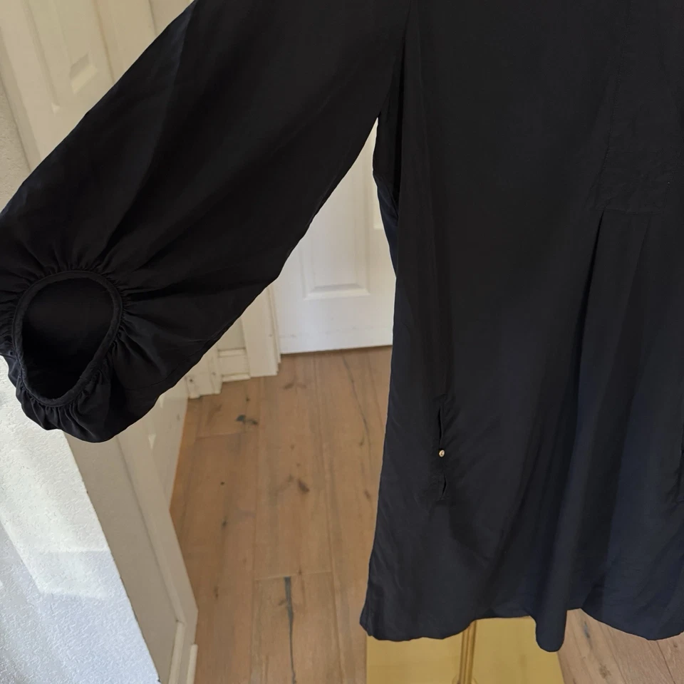 Vestido Diane von Furstenberg para mujer 10 negro 100 % seda botones dorados elegante Foto 3 de 4