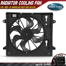 Radiator Cooling Fan Assembly with Shroud for Jeep JK Wrangler 2007-2011 V6 3.8L