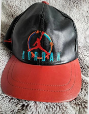 Made in USA 90s Vintage Nike air Jordan Genuine Leather Hat Cap Chicago OG Retro