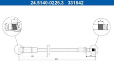 ATE 24.5140-0225.3 Bremsschlauch für PORSCHE