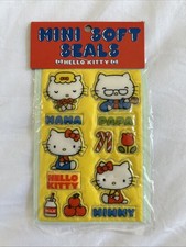 Vintage Sanrio 1976 Hello Kitty Family Mini Soft Seals Sticker Sheet
