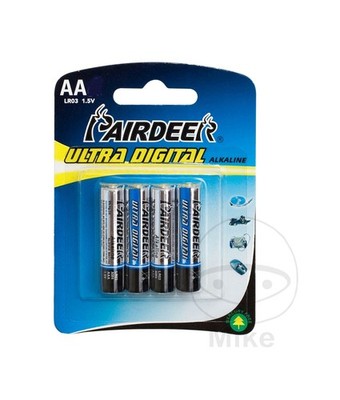 PAIRDEER Packung mit 4 mittelgroßen Batterien AA ULTRA DIGITAL