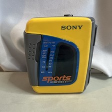 Sony Sports Walkman AM/FM Radio Cassette Player - WM-FS191 - Yellow - Working VG