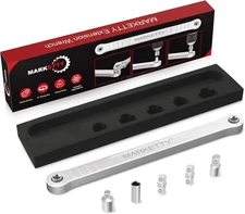 Offset Extension Wrench Impact Ready 3/8" for Tight 15.4-Inch, Brushed Silver 