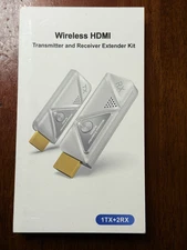 Wireless HDMI Transmitter and 2 Receivers Extender Kit Plug & Play 382FT/100M