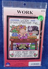 Design Works Joan Elliott Work Fascinates Me Cross Stitch Kit 5x7"