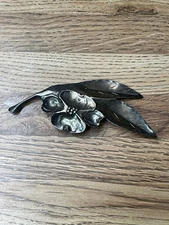 Vintage Stuart Nye Sterling Silver Dogwood Flower Brooch Pin