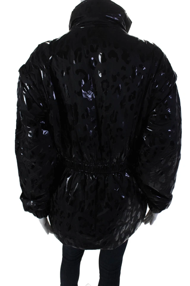 Abrigo DKNY Mujer Texturizado Manga Larga Cuello Alto Cierre con Cremallera Negro Talla S Foto 3 de 4