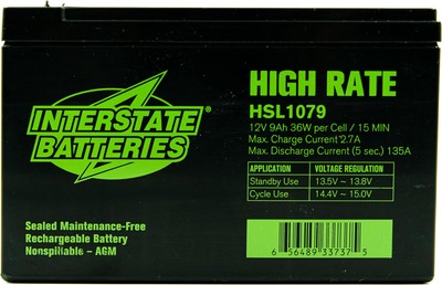 12V 9Ah High Rate Battery (F2 Terminal) SLA AGM VRLA Rechargeable Replacement...