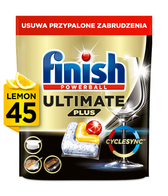Finish Powerball Ultimate Plus Geschirrspülkapseln Zitronenduft 45 Stück