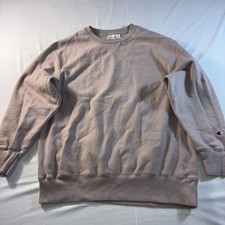 Champion Reverse Weave Warm Up Crew Neck Sweatshirt Women  s L Pink