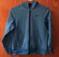 NIKE THERMA-FIT BLUE ZIP FRONT HOODIE SWEATSHIRT YOUTH SIZE MEDIUM