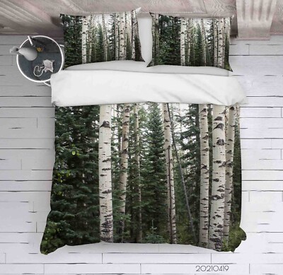 3D Forest Plant Landscape Quilt Cover Set Bedding Sets Pillowcases Queen 10