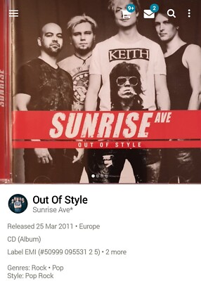 Sunrise Avenue Ave ~ Out Of Style CD 2011 Hi-Tech AOR Melodic Soft Rock