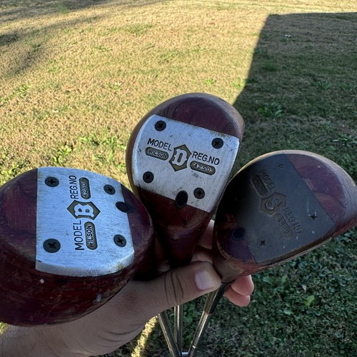 Wilson Sam Snead Blue Ridge Maple Wood Set of 3 Golf Clubs - RH- D, B & S - Picture 2 of 10