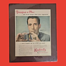 1948 Humphrey Bogart Kimberly Pockett Eversharp Pen- Vintage Ad. Original