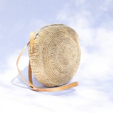 Raffia Straw Cross Body Tote Bag