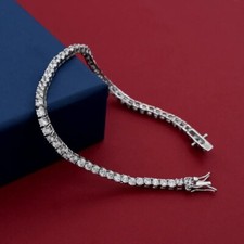 7Ct Lab-Created Round Cut Diamond Tennis Bracelet 14K White Gold Plated