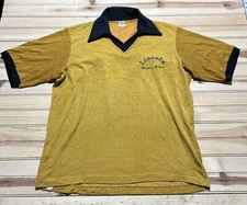 Vintage 70s Champion Blue Bar Rugby Polo Shirt Lincoln Golden Bears Size XL
