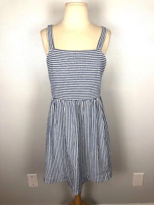 loft blue and white striped dress