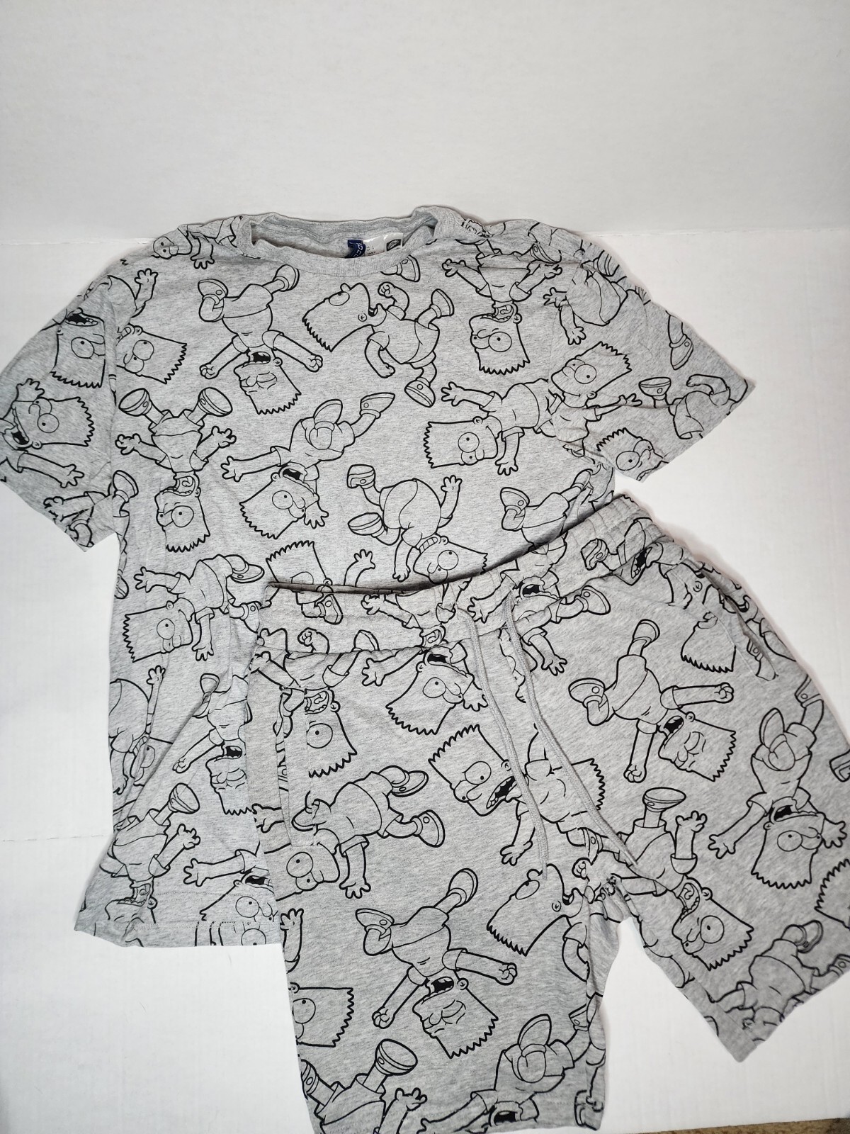 HM Divided Bart Simpson All Over Shirt (L) & Shorts (M) Bundle-image