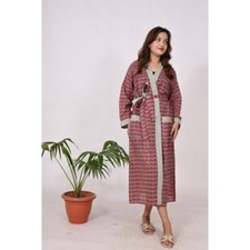 Women's Bohemian Kimono Dress Geometric Print Casual Robe Beach Cover Up Dress