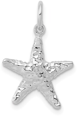10K White Gold Polished 3-Dimensional Starfish Charm