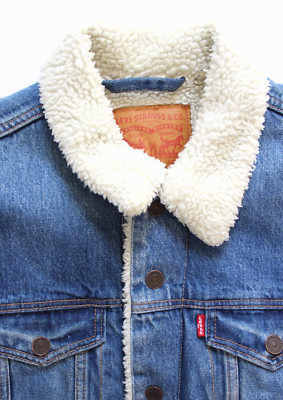 Levi's Sherpa Trucker Jacke 16365 Herren Denim Medium Mid Blue LJKTC626