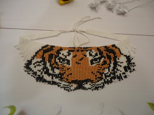 Choker Tiger. Handmade Beaded Necklace , Ukrainian Gerdan, Vyshyvanka. #26 - Picture 1 of 9