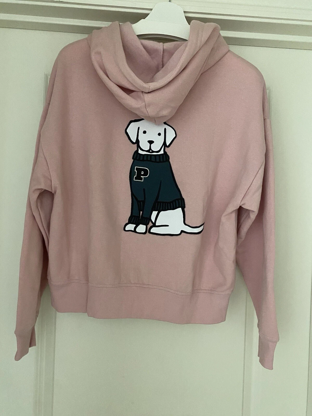UNDERCOVER Felpa con cappuccio e zip intera Victoria's Secret ROSA Ivy Fleece Campus (cane rosa gesso) XS NUOVA CON ETICHETTE