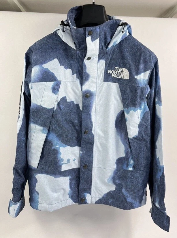 Supreme X The North Face   Veste de montagne imprimée en denim blanchi Taille : S Taille M/L