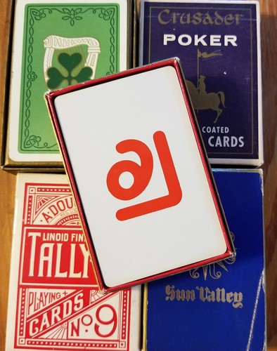 lot of five decks vintage playing cards ireland souvenir, tally