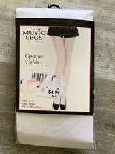 music legs One size Nylon stockings Tights Panty Hose opaque white New