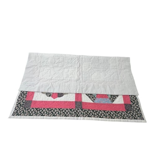 Handmade Patchwork Square Quilt Throw Doll Lap Blanket 35" x 35" Vintage READ - Picture 6 of 7