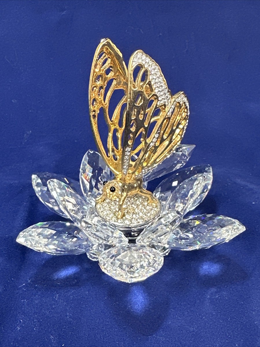 Swarovski Crystal 7551NR100 Butterfly on Lotus InFlight Series
